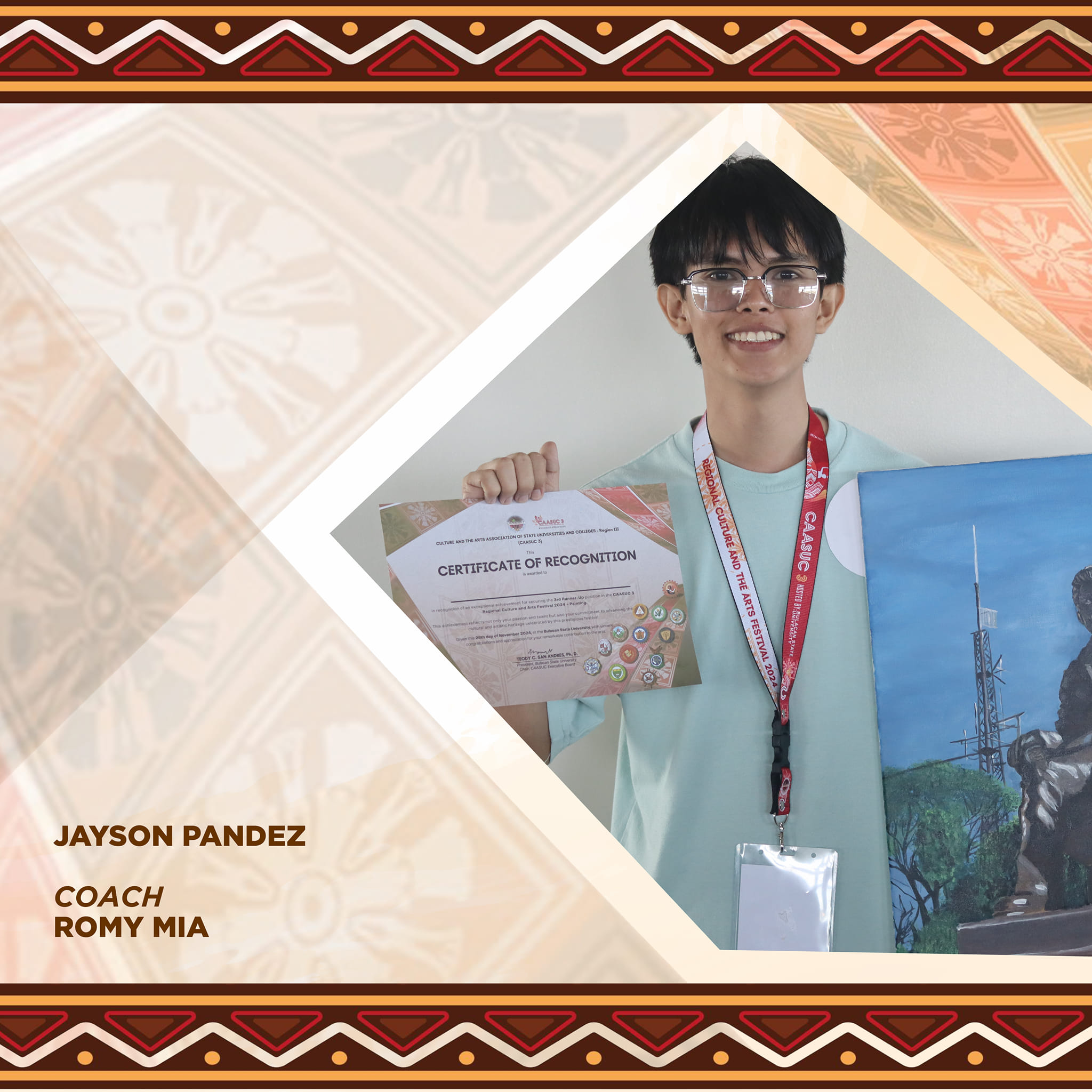 Jayson Pandez painted his way to the podium, claiming 3rd place in the Painting Competition